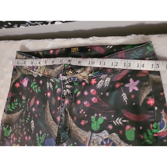 Lucky and Blessed Jeans Wide Leg Flare Size 8 Black Floral Boho Western Rodeo - Picture 10 of 12